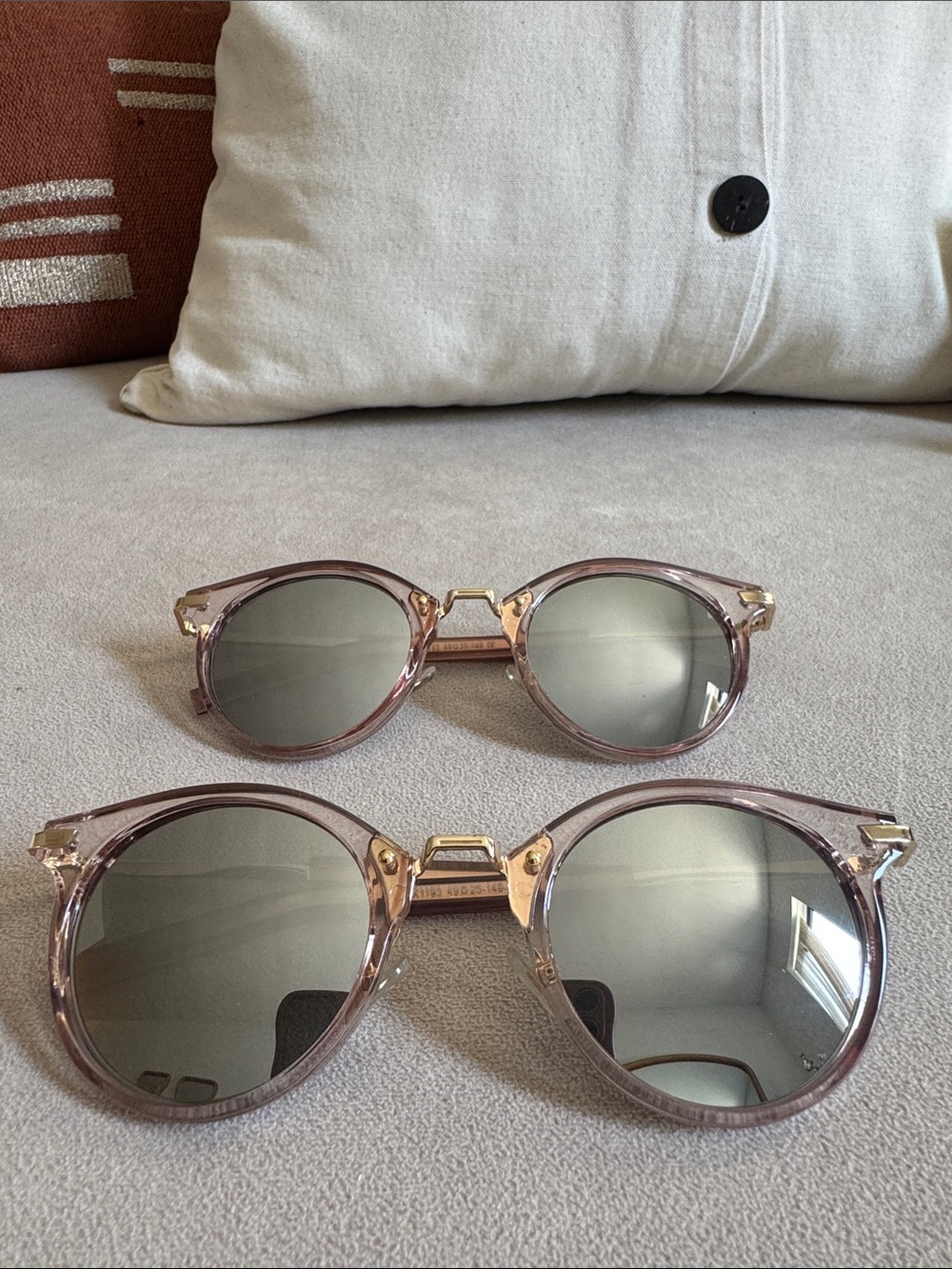 Round Cat Eye Transparent Rose Sunglasses Duo
